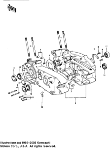 KX400 Картер двигателя