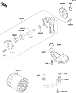 EX500 Масляный насос и фильтр