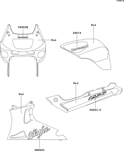 ZX600 Decals(red)(e10)(ca,us)