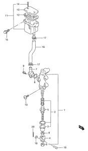 GSF1200S (ABS) Задний тормозной цилиндр