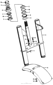 Z50A Front fork + front fender
