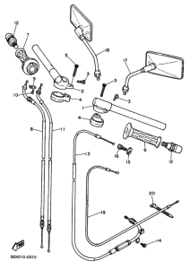 SRX400 Рулевой рычаг кабель