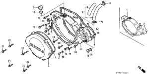 CR250R Крышка картера правая