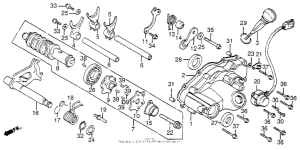 CB650SC Gearshift drum + shift drumcover