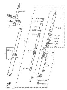 XJ600S Передняя вилка