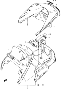 GSX750 Обтекатель сидения