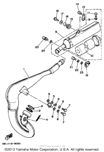 YZ490W Выхлопная система