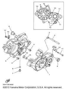 YZ125K1 Картер двигателя
