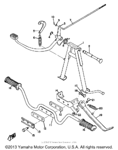 HS1B Stand, footrest & rear brake pedal