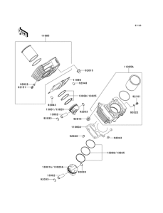 VN250 Цилиндр и поршни