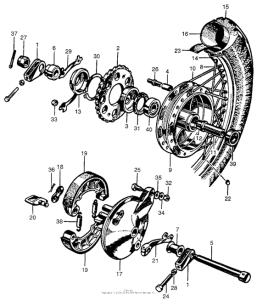 CB450 Rear wheel + rear brakes