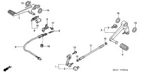 CBR900RE Brake pedal assy