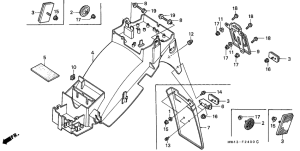 RVF750 Заднее крыло