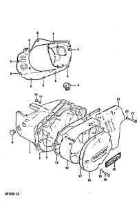 GP125 Crankcase cover ass`y  (v