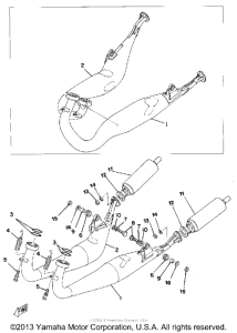 TZ250F Выхлопная система