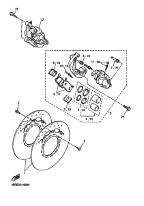 XJ600S Передний суппорт