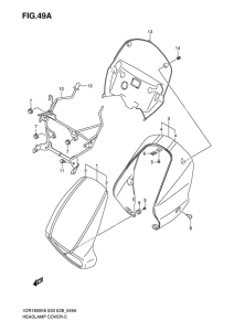 VZR1800 Headlamp cover  front fender