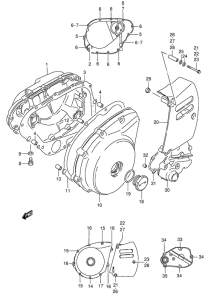 LS650 Crankcase cover ass`y  (v