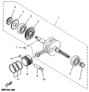 YP125D Коленчатый вал и поршни