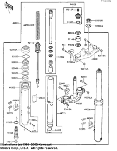 KX125 Вилка передней оси