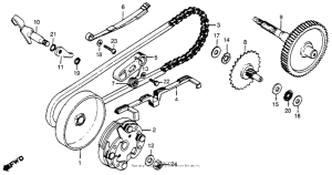 NA50 Clutch + drive chain + final gear 79-80