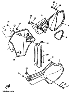 YZ80 YZ80B Крышка боковая & oil tank