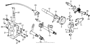 CB750 Gearshift spindle + valve body