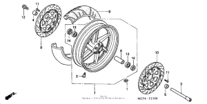 RVT1000R Front wheel ('00-'01)