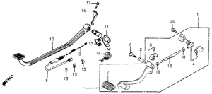VF1100C Brake pedal + gearshift pedal