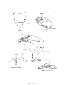 EX650 Decals (Orange)(Khf)