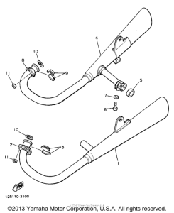 XS400J Выхлопная система