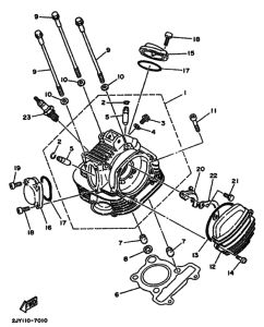 TW200E Головка цилиндров