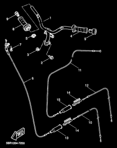 YQ50 Steering handle. cable
