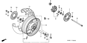 CBR900RR Rear wheel complete assy
