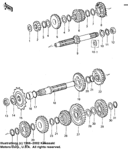 KX125 Трансмиссия