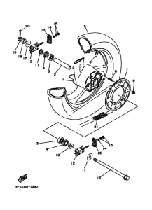 TDR125 Rear wheel complete assy
