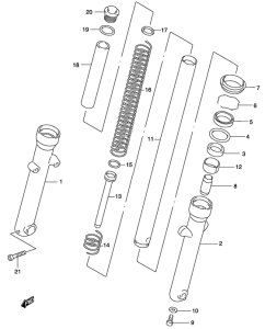 GZ250 Демпфер передней вилки