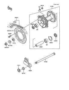 KX500 Задняя ступица колеса