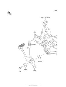 KLE650 Педаль тормоза