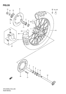 DR-Z400 Rear wheel complete assy