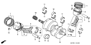 VFR800 (ABS) Crankshaft / piston