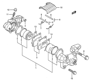 GS500 Задний суппорт