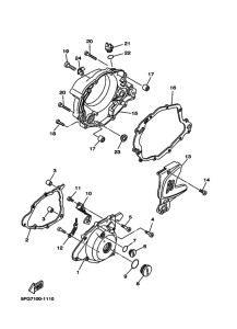 TTR225 Crankcase cover ass`y  (v