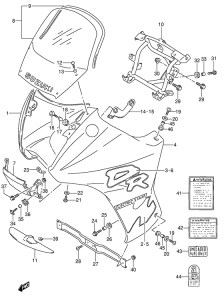 DR650 Cowling - label
