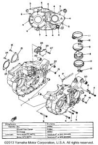 XT500G Картер двигателя