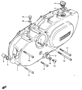 CS125 Crankcase cover ass`y  (v