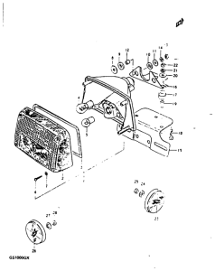 GS1000 Задний комбинированный сигнал