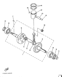 SH50 Коленчатый вал и поршни