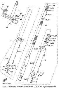 XV700CT Передняя вилка