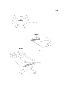 EX250 Наклейки (черные)